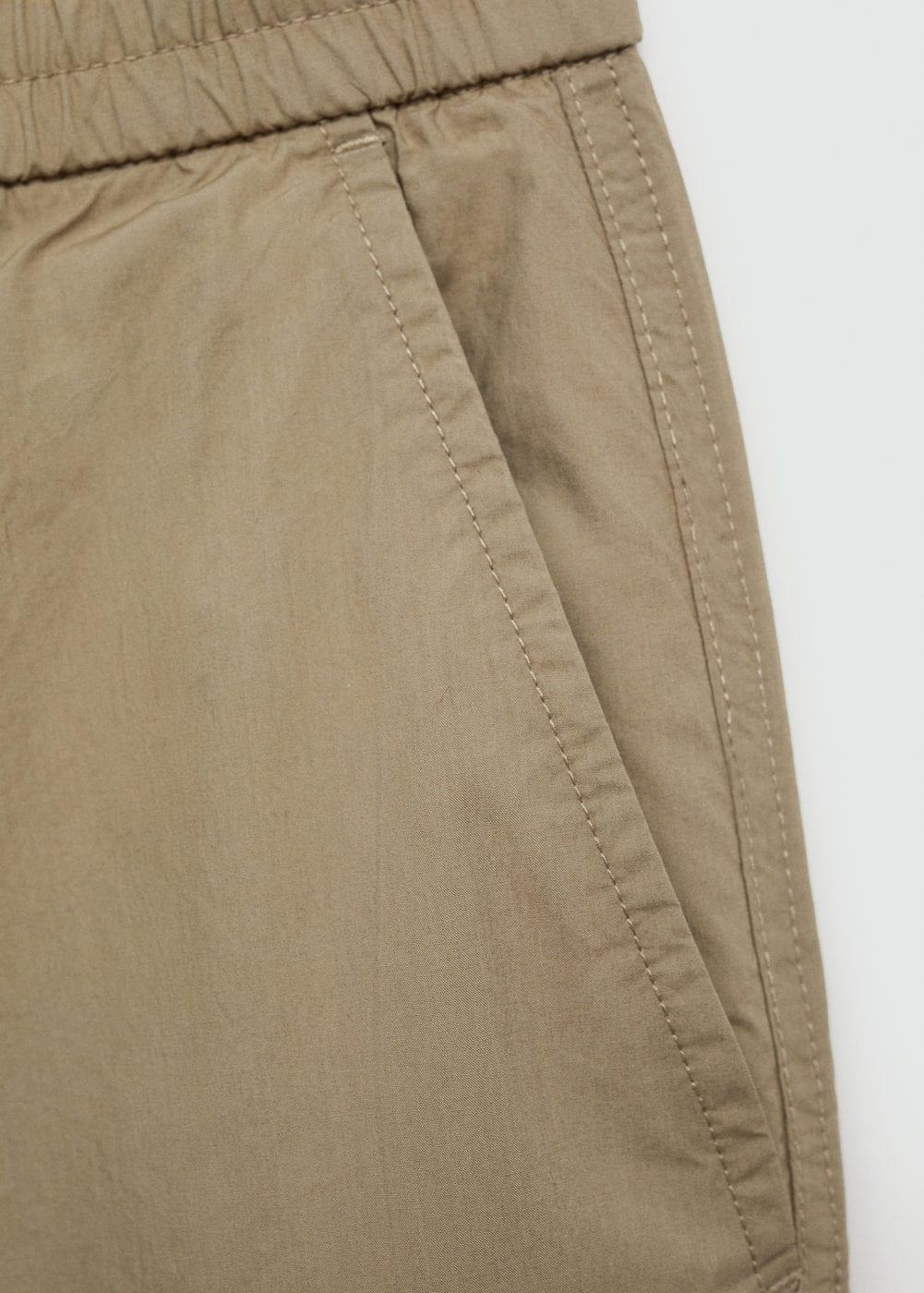 MANGO MAN - Drawstring cotton trousers mink greyMen Product Image