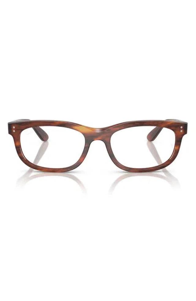 RAY BAN Ray-ban 54mm Pillow Optical Glasses In Striped Havana Product Image