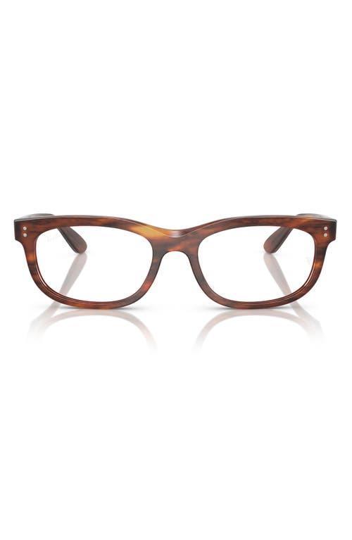 RAY BAN Ray-ban 54mm Pillow Optical Glasses In Striped Havana Product Image