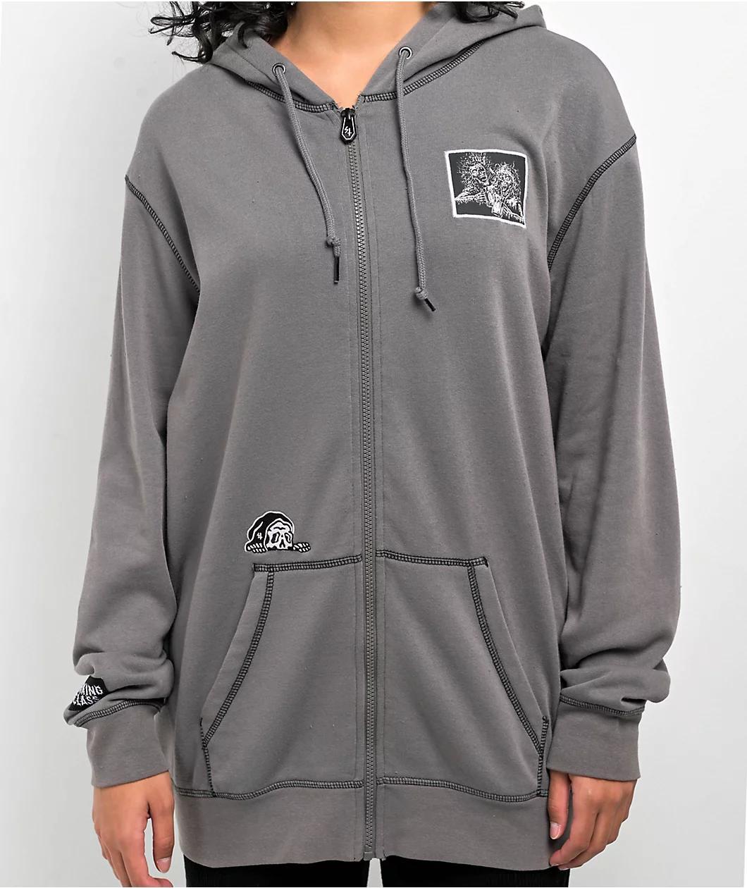 Lurking Class by Sketchy Tank Infestation Grey Zip Hoodie Product Image