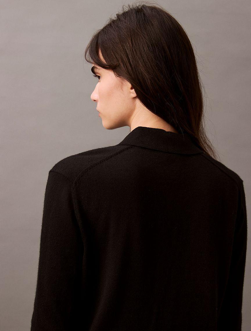 Extra Fine Merino Blend Polo Sweater Product Image