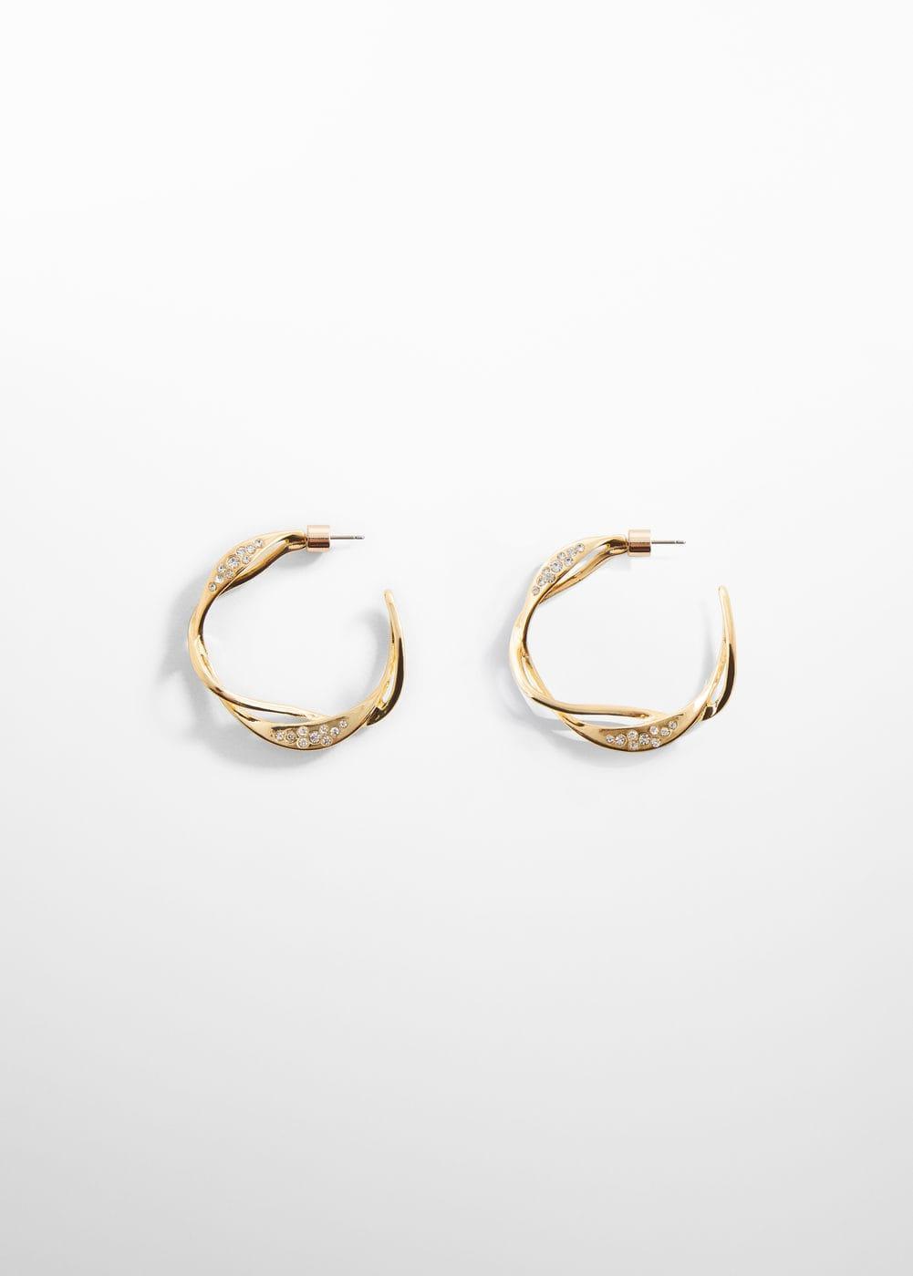 MANGO - Hoops crystal earrings - One size - Women Product Image