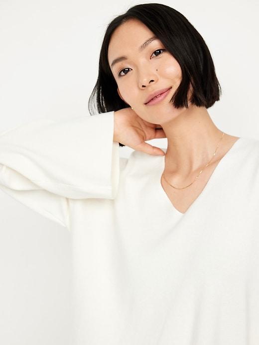 Bell-Sleeve V-Neck Sweater Product Image