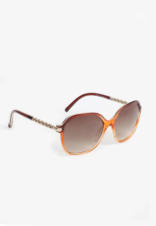 Oversized Brown Ombre Round Sunglasses Product Image