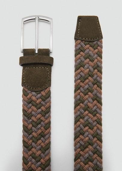 MANGO MAN - Braided elastic colored belt khakiMen Product Image