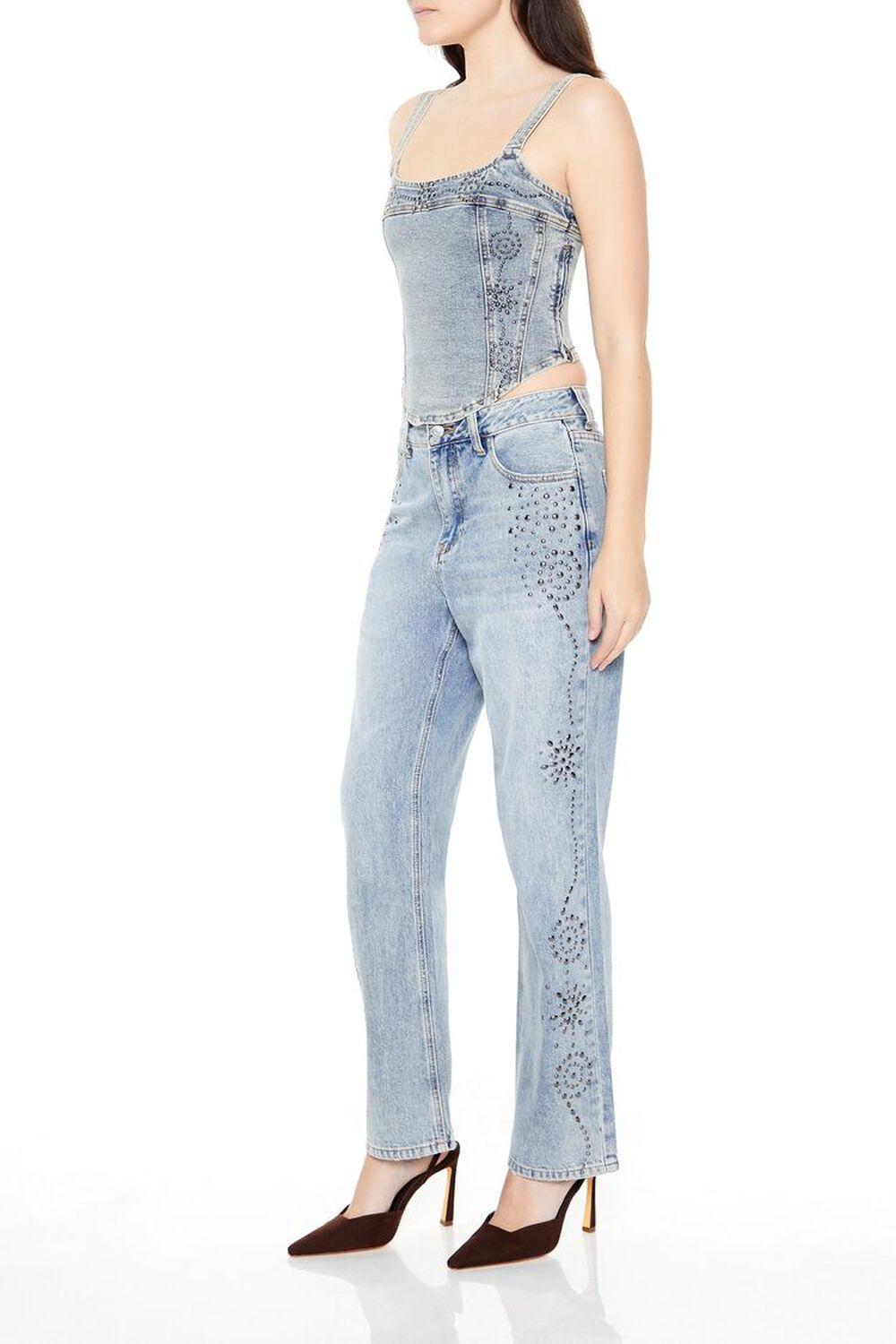 Studded High-Rise Straight Jeans | Forever 21 Product Image