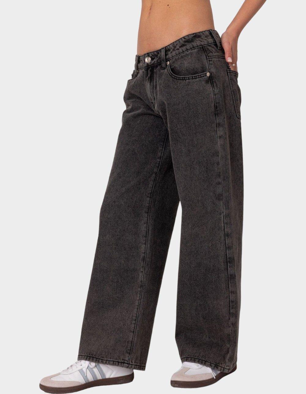 EDIKTED Petite Raelynn Washed Low Rise Jeans Product Image