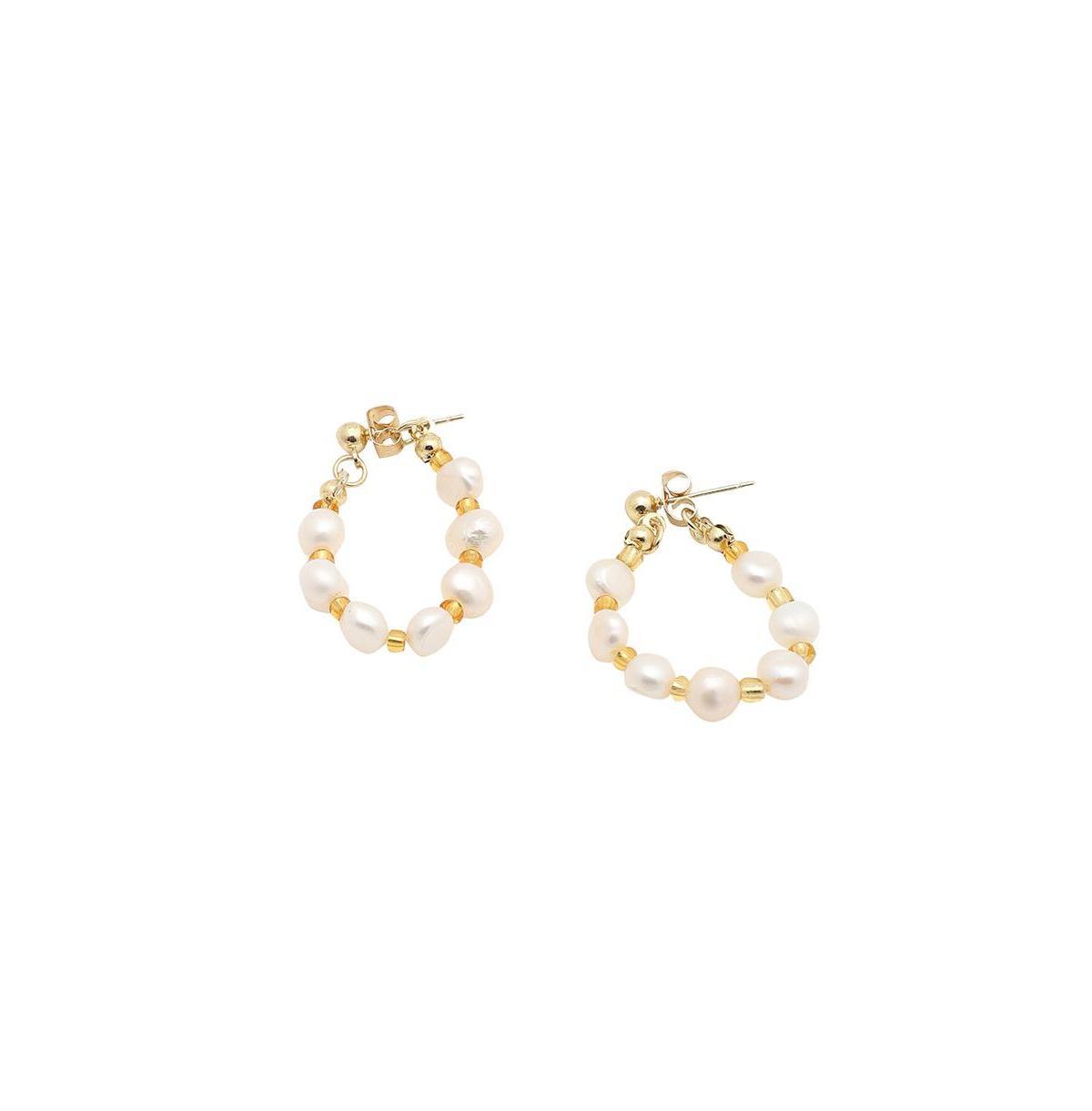 Sohi Womens Gold Snowball Teardrop Drop Earrings Product Image