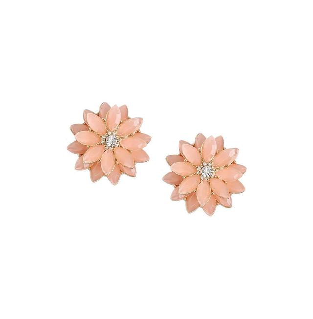 Sohi Womens Green Flower Stud Earrings Product Image