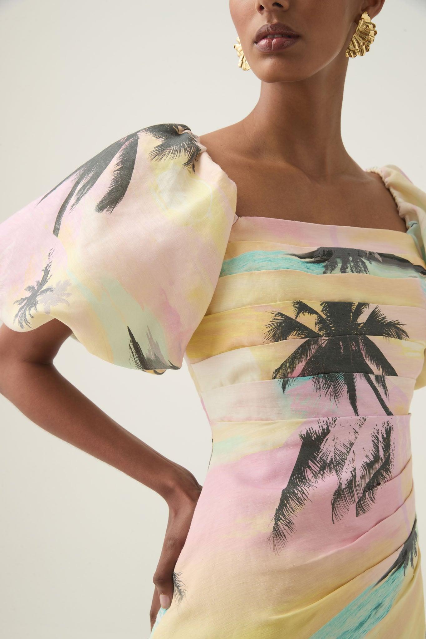 Paradise Wrap Front Mini Dress Product Image