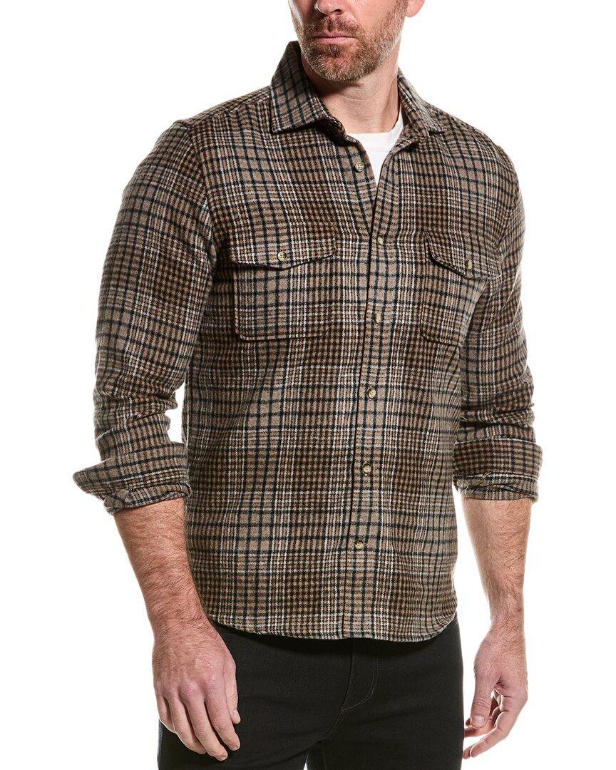 REISS Marley Brushed Check Wool-blend Shirt In Brown Product Image