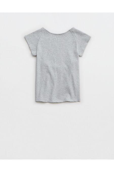 Aerie Ribbed Open Back T-Shirt Women's Product Image