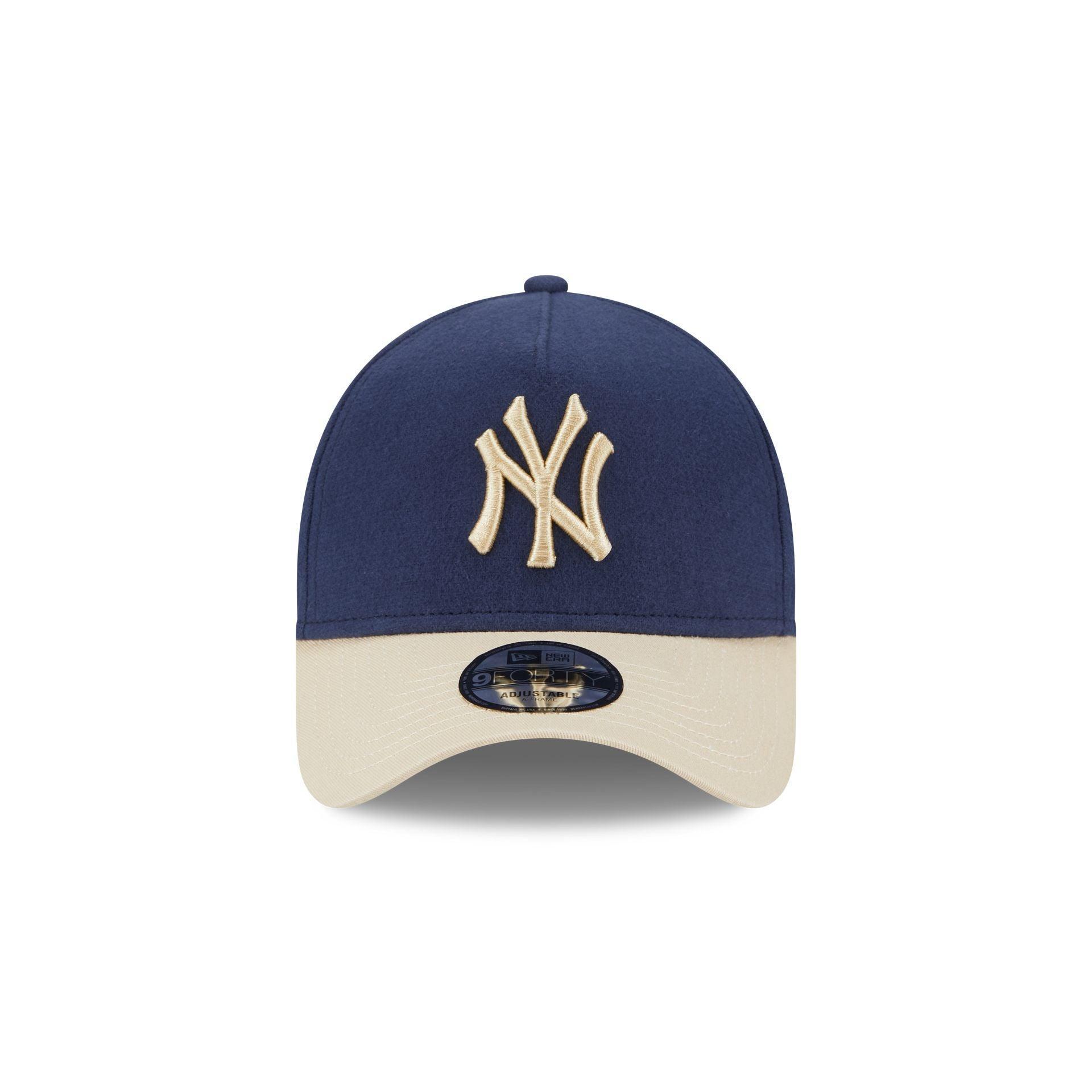 New York Yankees Moleskin Crown Navy 9FORTY A-Frame Snapback Hat Male Product Image