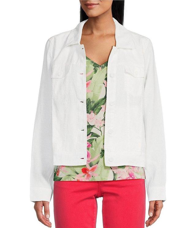 Tommy Bahama Two Palm Clean Linen Notch Relaxed Collar Long Sleeve Button Front Jacket Product Image