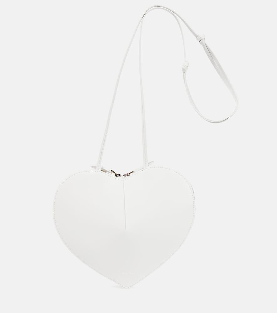 ALAÏA Le Coeur Leather Shoulder Bag In White Product Image