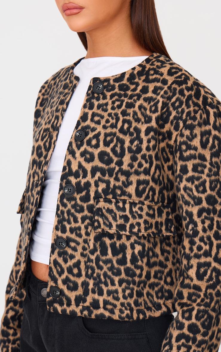 Leopard Wool Look Jacket Product Image