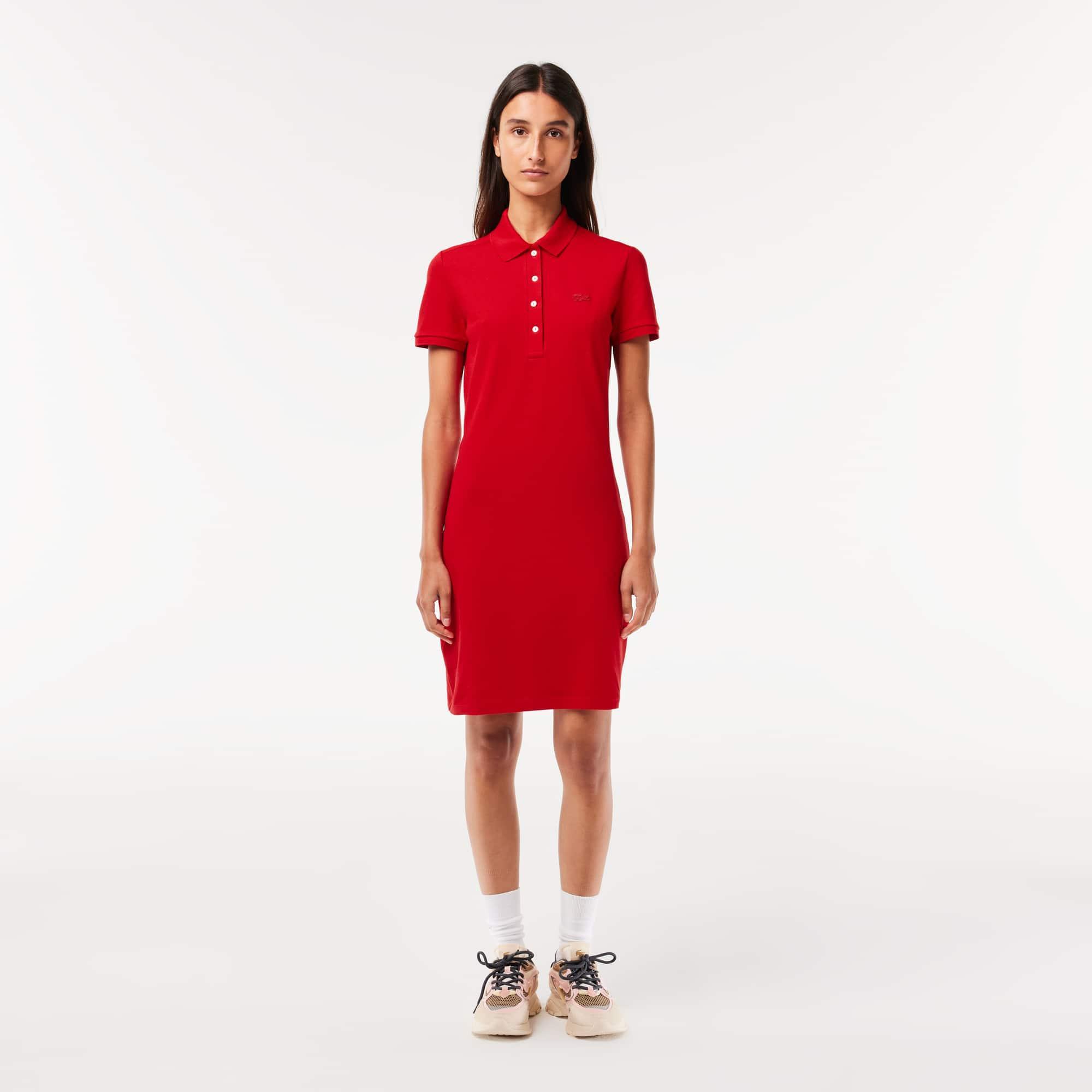 Women's Stretch Cotton Piqué Polo Dress Product Image