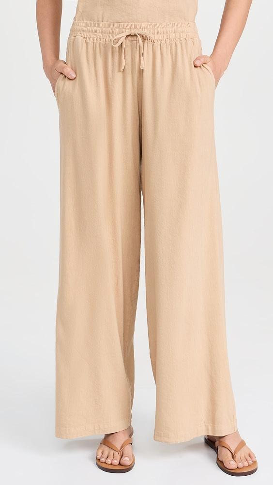 MONROW Linen Wide Leg Pants | Shopbop Product Image