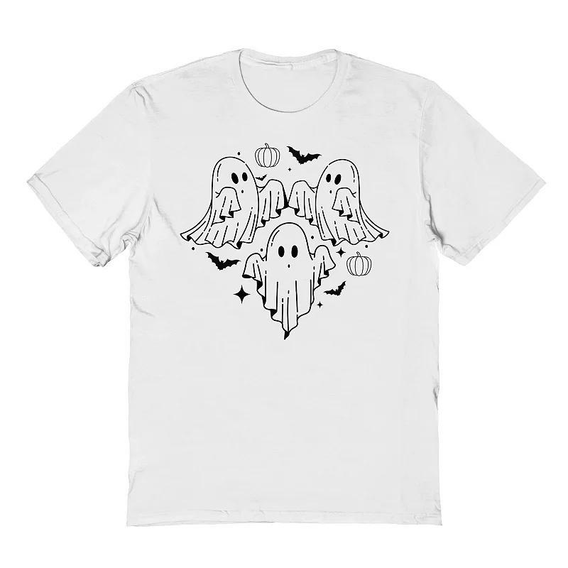 Mens 3 Ghosts Flying Halloween Graphic Tee Product Image