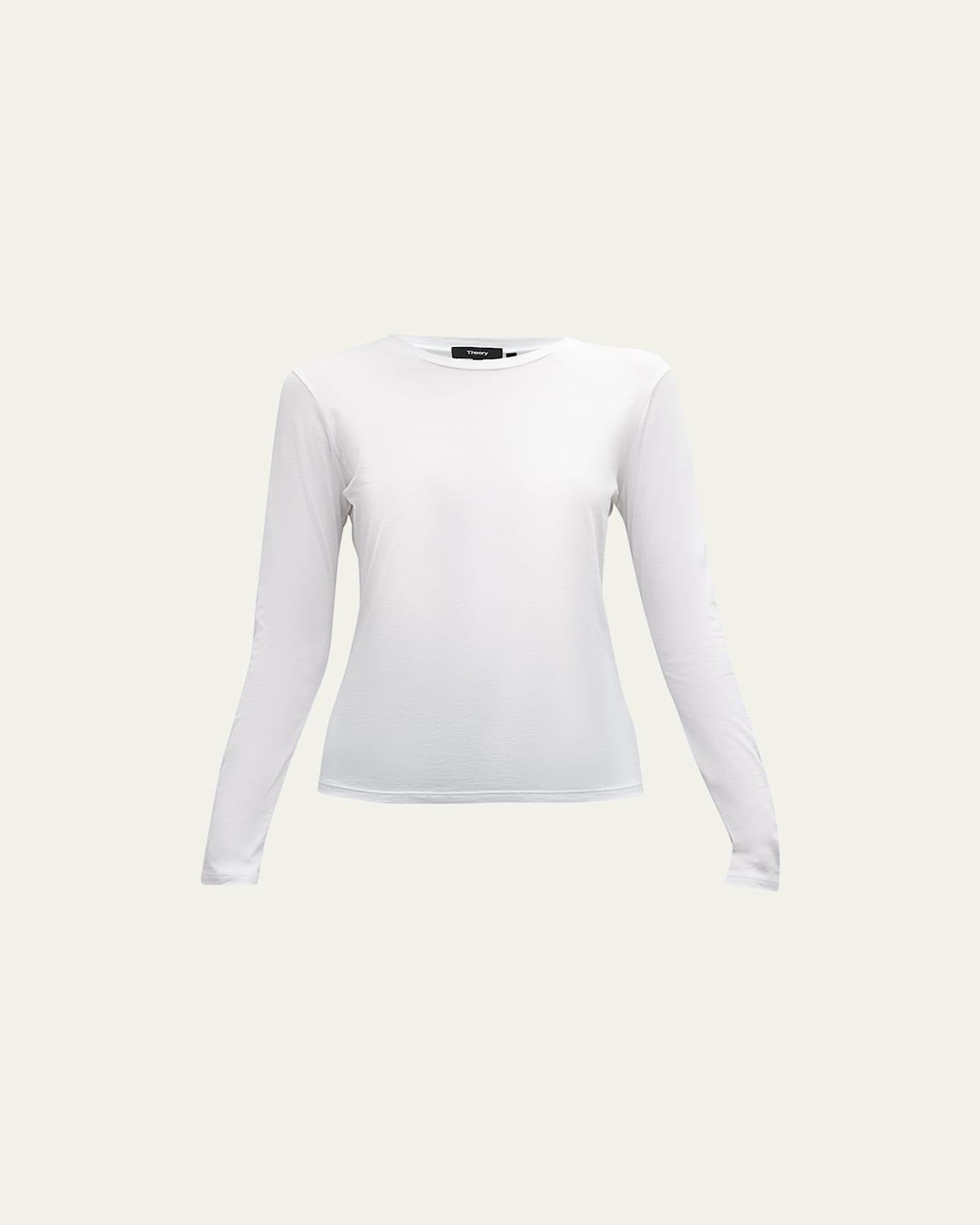 Theory Tiny Long-Sleeve Tee in Organic Cotton  female Product Image