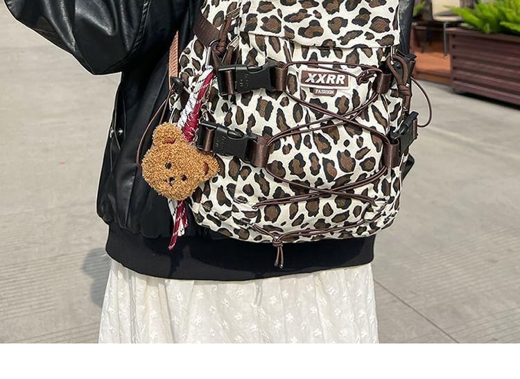 Leopard Print Canvas Backpack / Bag Charm / Set Product Image