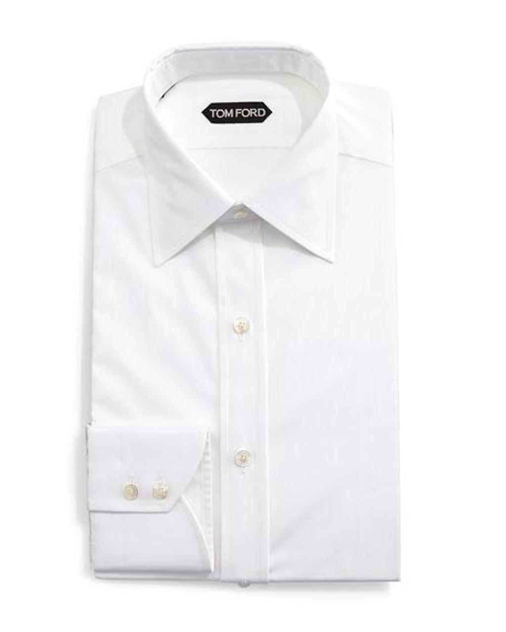 TOM FORD Classic French-cuff Slim-fit Dress Shirt, White Product Image