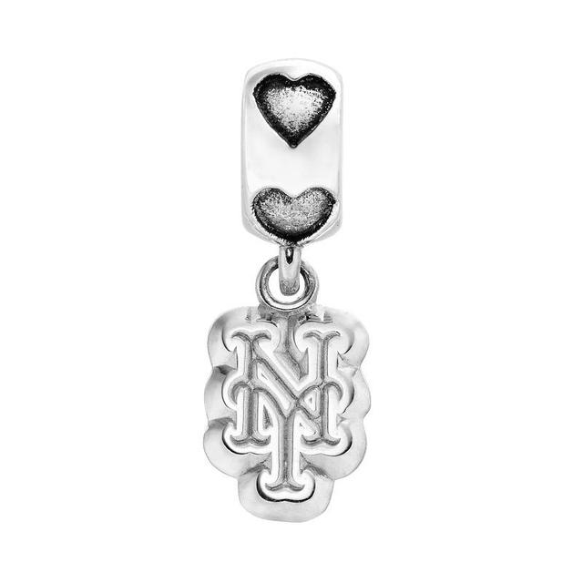 LogoArt New York Mets Sterling Silver Team Logo Charm, Womens, Grey Product Image