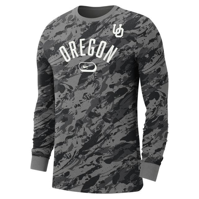 Oregon Nike Men's College Crew-Neck Long-Sleeve T-Shirt Product Image