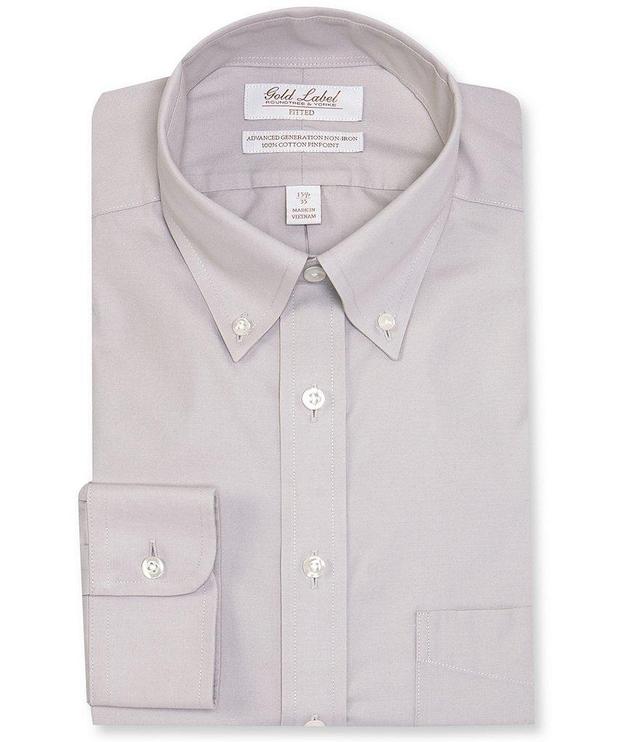 Gold Label Roundtree & Yorke Fitted Non-Iron Button-Down Collar Solid Dress Shirt Product Image