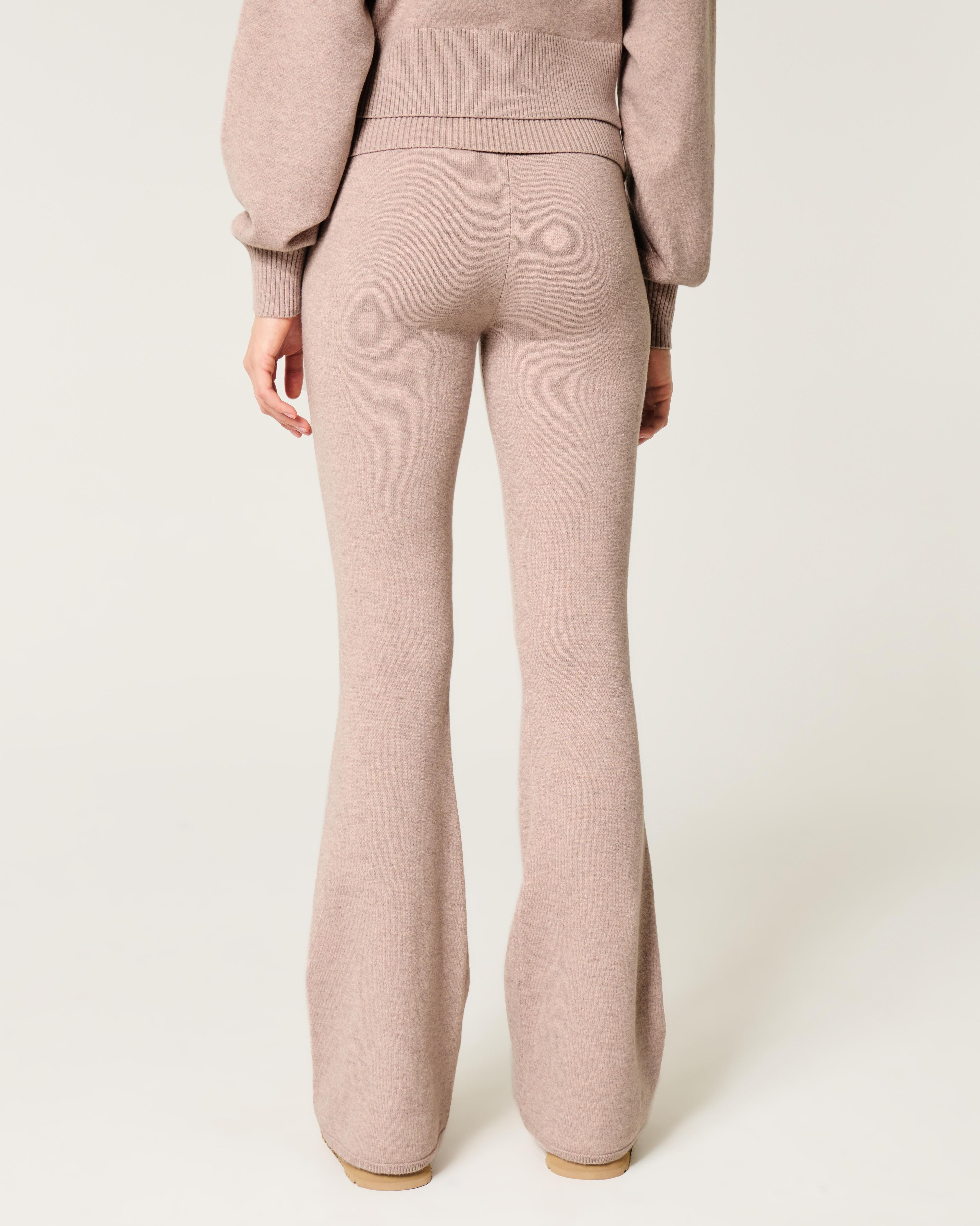 Gilly Hicks Sweater-Knit Foldover Waist Flare Pants Product Image