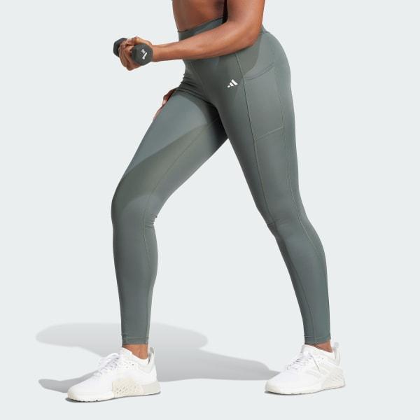 adidas OPTIME STASH HR 1/1 LEGGINGS Aurora Black 2XS Womens Product Image