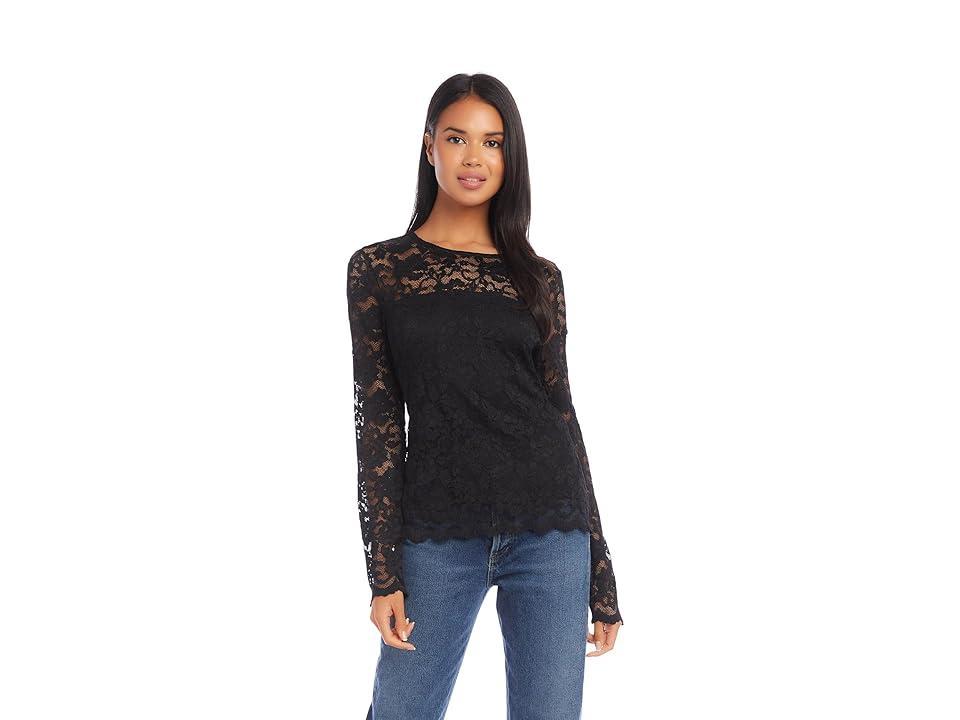 Karen Kane Scalloped Hem Lace Top Women's Clothing product image