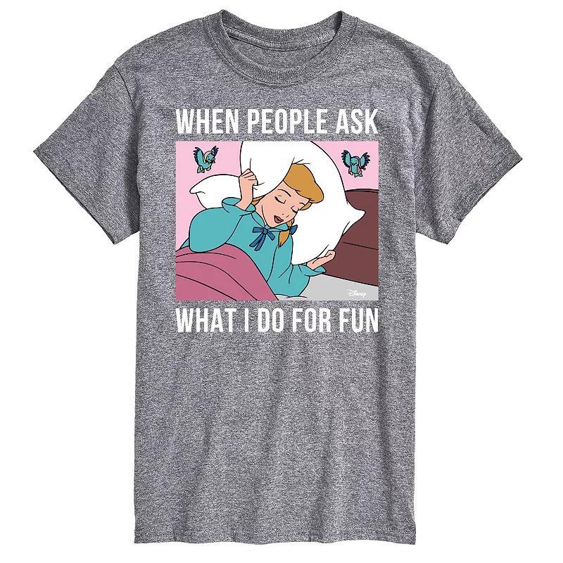 Disney Princess Big & Tall Sleeping For Fun Graphic Tee, Mens Product Image