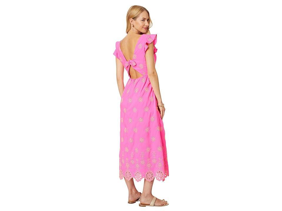 Lilly Pulitzer Lillyanne Flutter Sleeve Dress (Aura Days Bloom Eyelet) Women's Dress Product Image