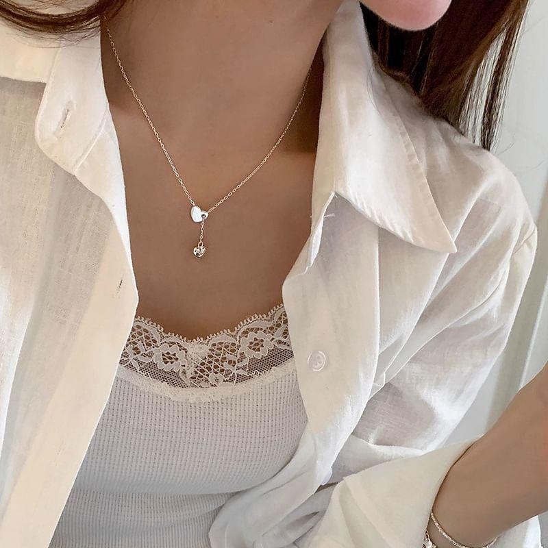 Heart Pendant Alloy Lariat Necklace Product Image