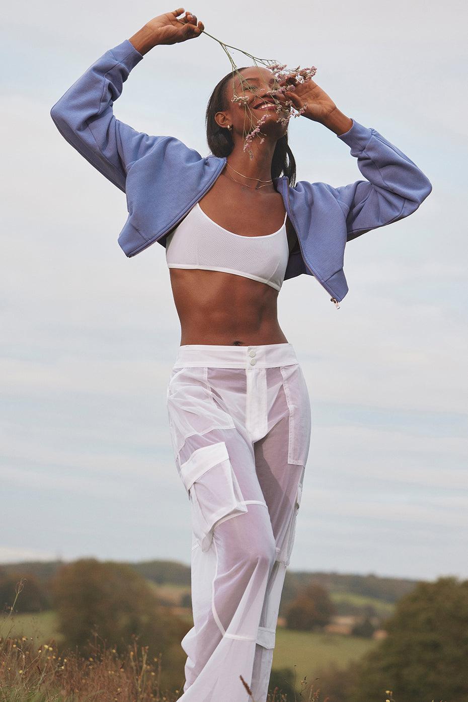 Sheer Effusion Cargo Wide Leg Trouser - White Female Product Image