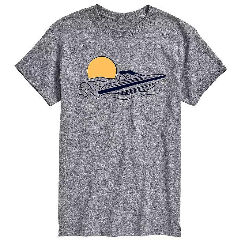 Mens Speed Boat Graphic Tee Med Grey Product Image