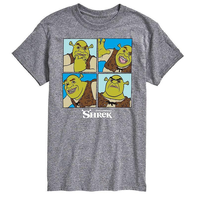 Big & Tall Shrek Grid Tee, Mens Athletic Grey Product Image