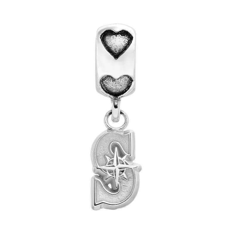 LogoArt Seattle Mariners Sterling Silver Team Logo Charm, Womens, Grey Product Image