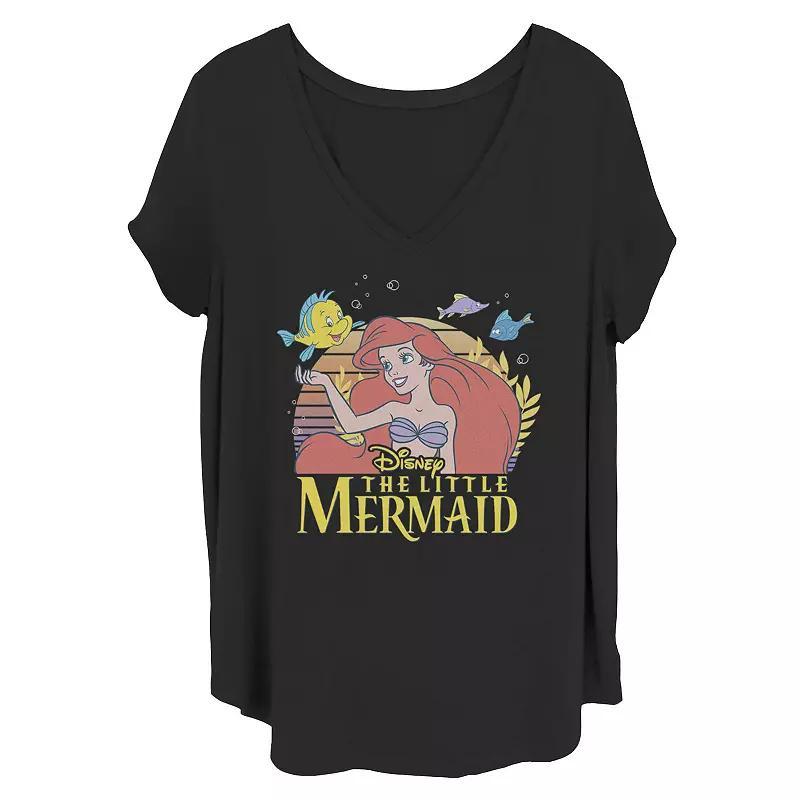 Juniors Plus Disney Little Mermaid Ariel Flounder Logo Tee, Girls Product Image