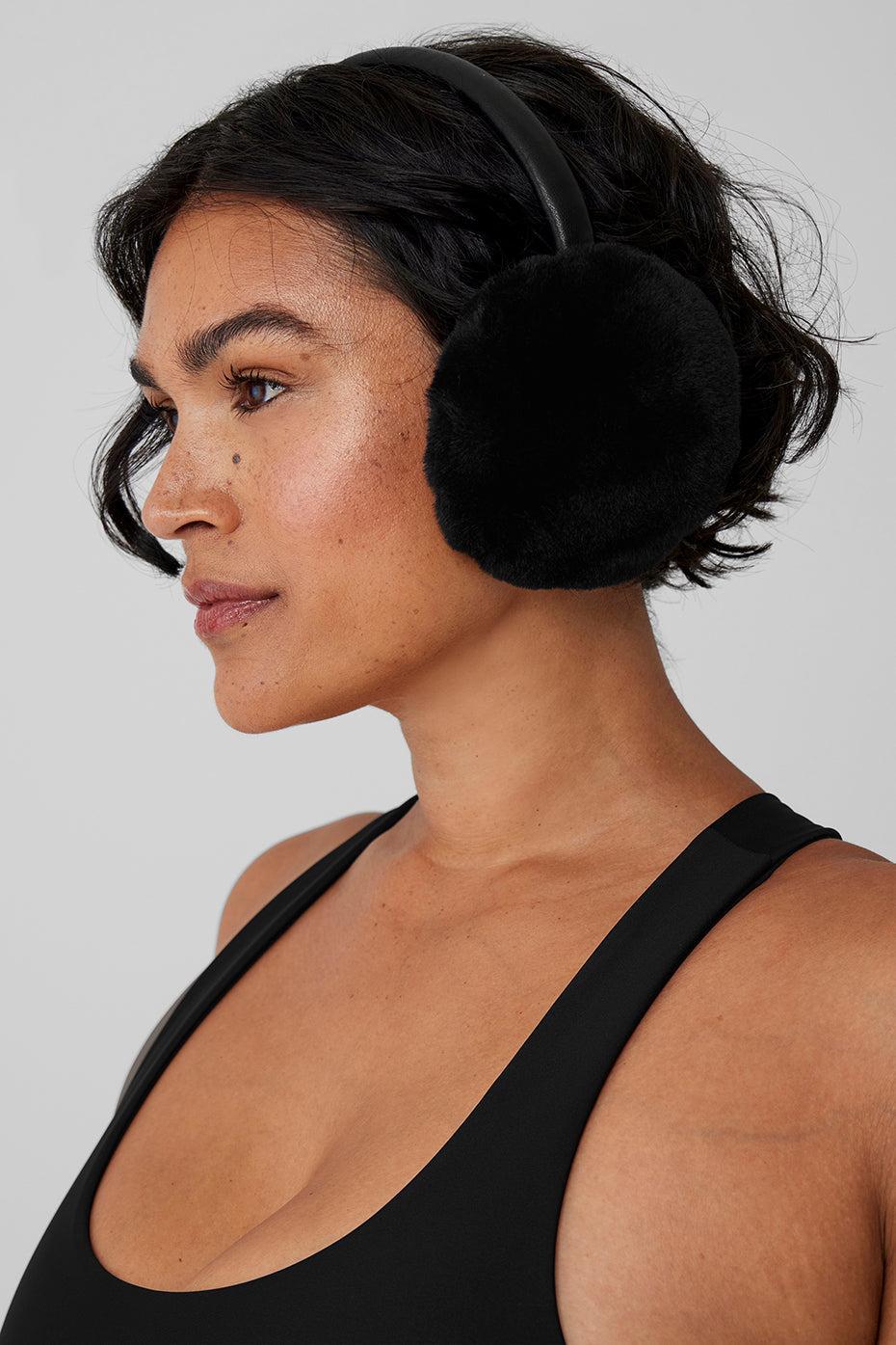 Faux Fur Ear Muff - Black Female Product Image