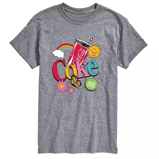 Mens Coke Colorful Collage Graphic Tee Ivory Product Image