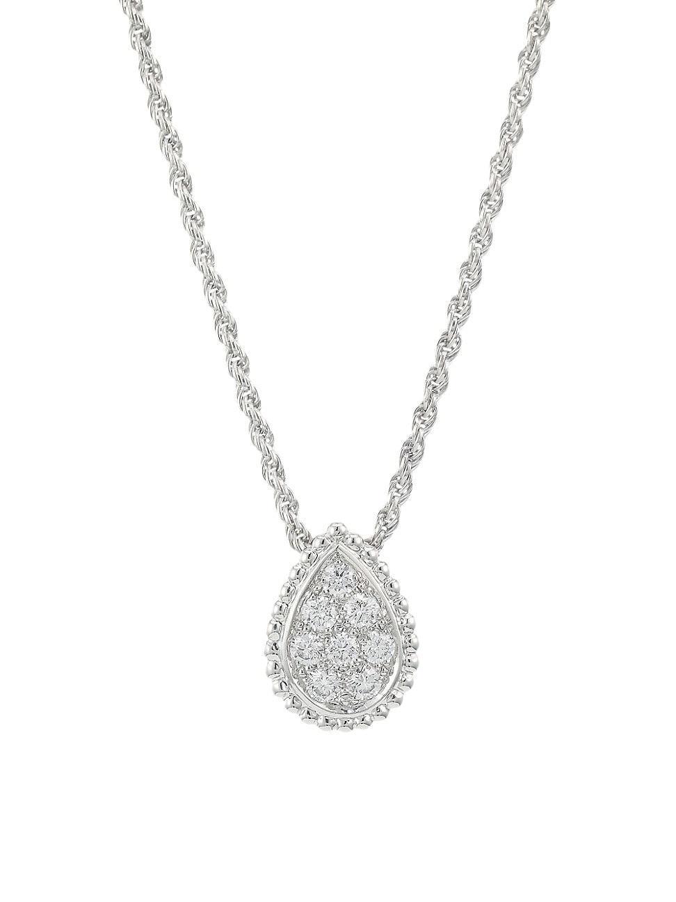 Womens Serpent Boheme 18K White Gold & Diamond Teardrop Necklace Product Image