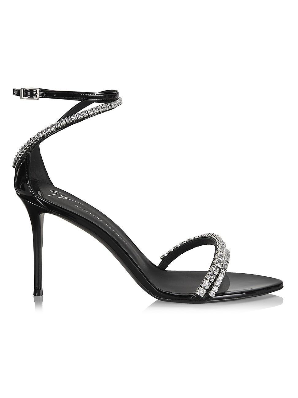 Womens 90MM Crystal-Embellished Leather Strappy Sandals Product Image