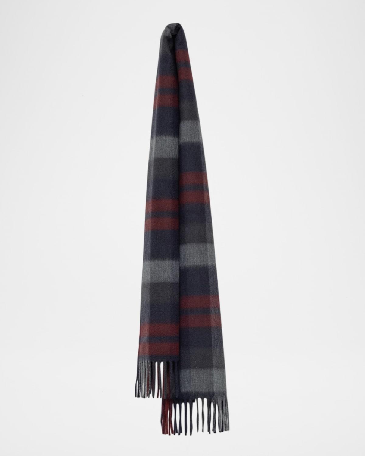 Men's Arran Plaid Cashmere Scarf Product Image