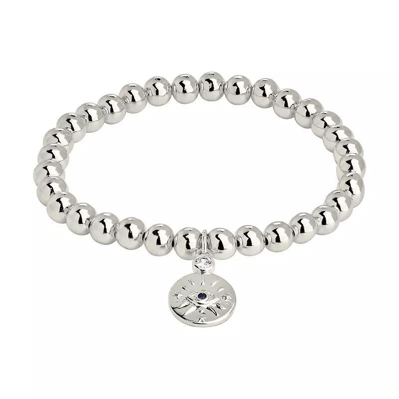 MC Collective Celestial Beaded Stretch Bracelet, Womens Silver Tone Product Image