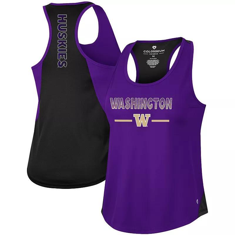 Womens Colosseum Washington Huskies Sachs 2-Hit Scoop Neck Racerback Tank Top Product Image