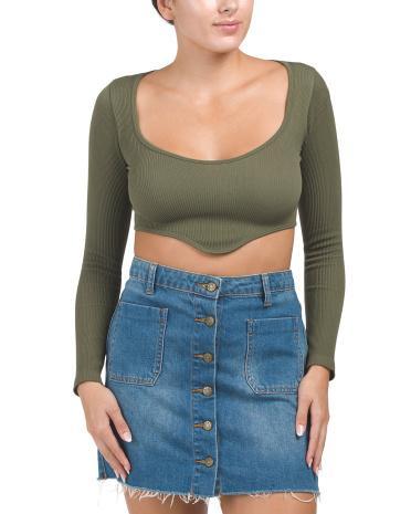 Long Sleeve Seamless V Front Top for Women Product Image