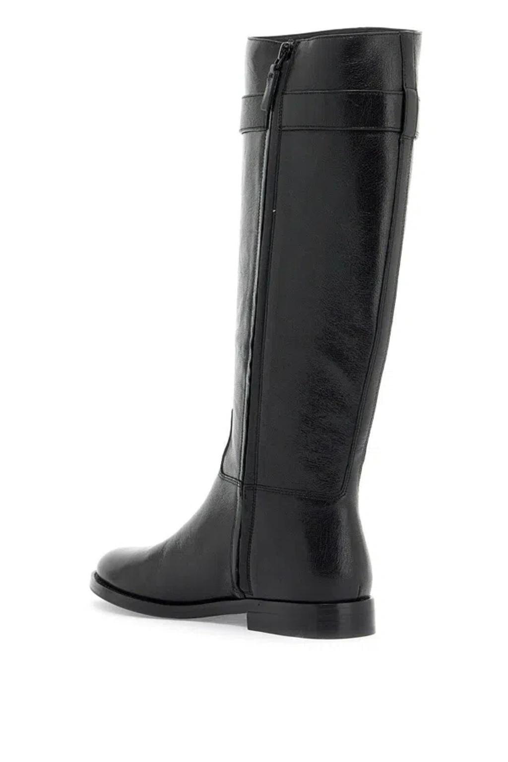 TORY BURCH Lock Ridin Black Leather Boots Product Image