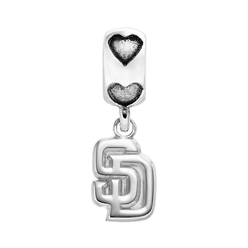 LogoArt San Diego Padres Sterling Silver Team Logo Charm, Womens, Grey Product Image